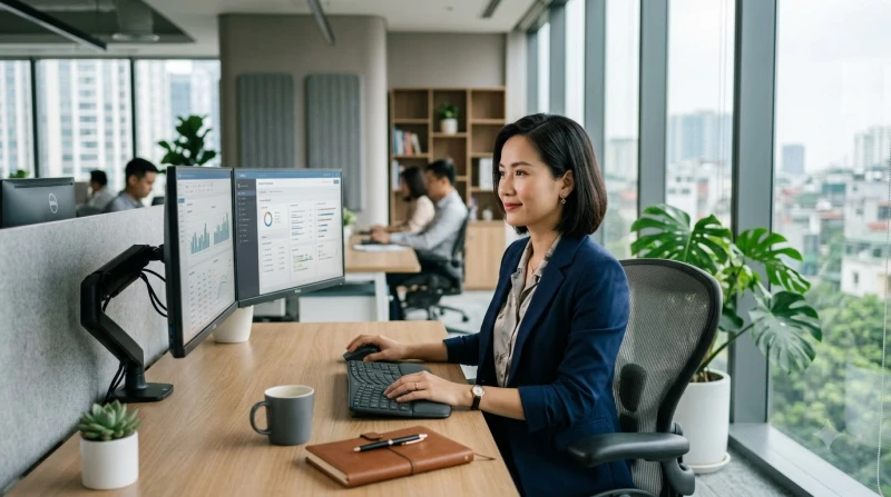 Tuổi Mão nên làm chủ hay làm thuê: Định hướng theo 5 bản mệnh 12 Nhân viên văn phòng đang làm việc miệt mài bên máy tính để tích lũy thêm nguồn lực tài chính