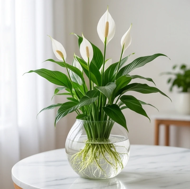 Cây trồng trong nhà hợp tuổi Tỵ: phân biệt cung phi nam nữ 8 Bình lan ý thủy sinh trong suốt khoe trọn bộ rễ trắng muốt đang phát triển trong nước