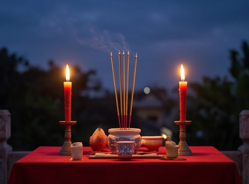 Hương án dâng sao giải hạn được lập ngoài trời với hướng quay về Bắc hoặc Nam để đón năng lượng tích cực