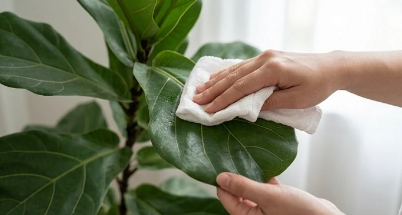 Tuổi Mão hợp cây gì: Chọn đúng mệnh, chuẩn hướng và ngân sách 13 Dùng chiếc khăn ẩm mềm lau nhẹ nhàng từng chiếc lá của cây cảnh để loại bỏ lớp bụi bẩn