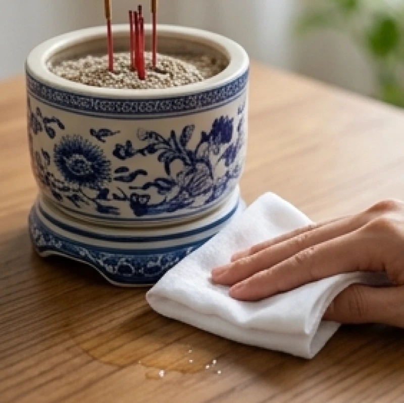 Văn khấn rút tỉa chân nhang: Trọn bộ bài cúng và hướng dẫn an vị 8 Dùng khăn sạch thấm nước rượu gừng lau nhẹ phần đế của bát hương để trấn an và đưa về vị trí trung tâm