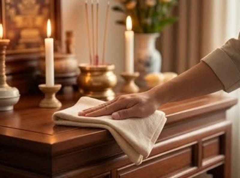 Văn khấn báo cáo gia tiên có việc vui: Bài cúng chuẩn từng hỷ sự 1 Gia chủ cẩn thận dùng khăn sạch lau dọn bàn thờ gia tiên trước khi làm lễ báo hỷ