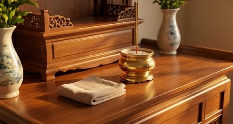 Văn khấn xin lộc gia tiên: Bài cúng làm ăn và nghi thức chuẩn 7 Không gian thờ tự được lau dọn sạch sẽ và gọn gàng trước khi tiến hành dâng hương