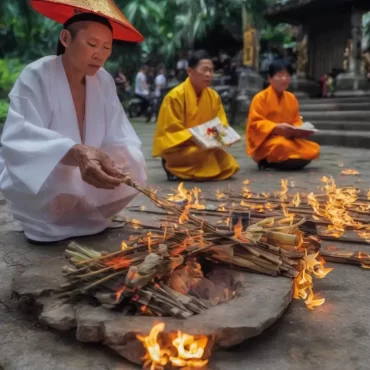 Lễ cúng đốt vàng mã cho người mất