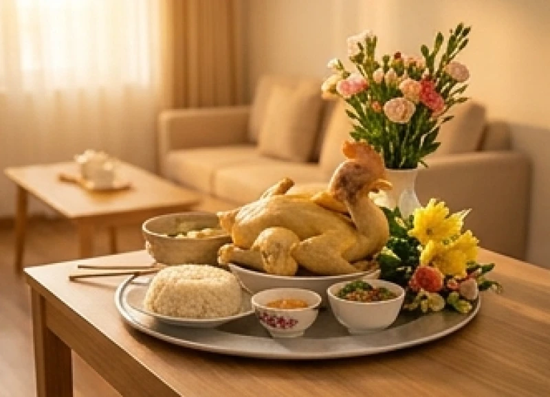 Mâm cúng gia tiên được bày biện tươm tất trong khung giờ hoàng đạo hợp với tuổi của gia chủ