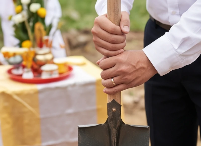 Nghi thức động thổ xây nhà được tiến hành cẩn trọng vào ngày giờ đại cát với sự hỗ trợ của người hợp tuổi
