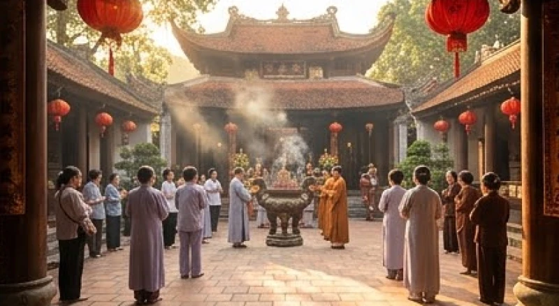 Văn khấn Cô Chín chuẩn nhất: Cách sắm lễ và quy trình dâng hương 6 Không gian nhộn nhịp tại đền Cô Chín vào ngày hội chính mùng chín tháng chín với hàng ngàn người