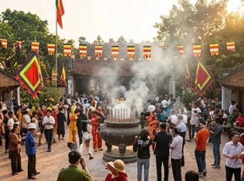 Hàng ngàn người dân đổ về đền Kiếp Bạc dâng hương trong dịp lễ hội tháng Tám