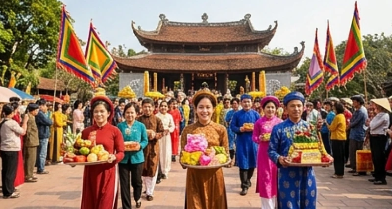 Văn khấn xin lộc Mẫu Sòng Sơn: Bài khấn chuẩn, đúng nghi thức 8 Không khí tấp nập khách hành hương mang lễ vật đến dâng Mẫu trong dịp lễ hội tháng 3 Âm lịch