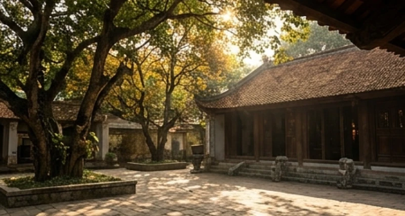 Văn khấn xin lộc Đền Và: Bài cúng chuẩn và trình tự dâng lễ 7 Khuôn viên rợp bóng cây cổ thụ tĩnh lặng tại Đền Và mang lại cảm giác bình yên cho khách hành hương