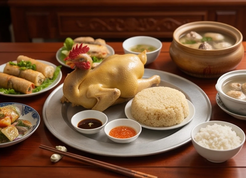 Chuẩn bị tươm tất mâm cỗ mặn dâng tạ lễ điện thờ vào dịp cuối năm