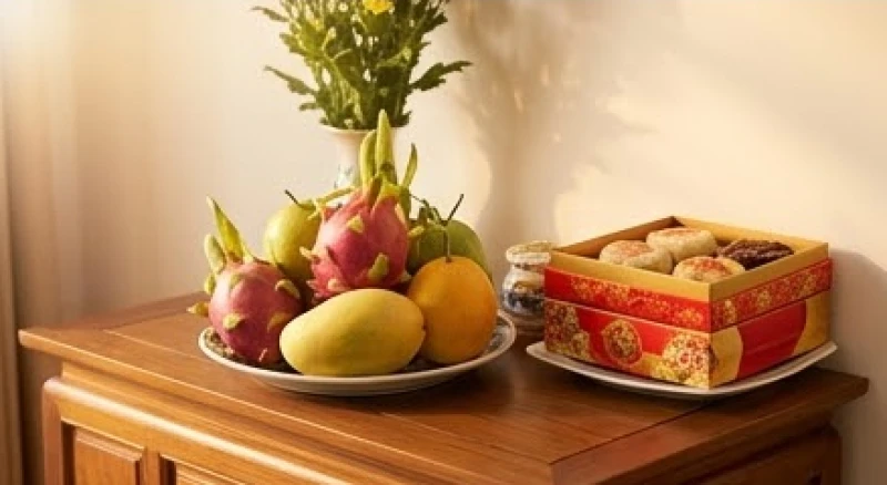 Văn khấn báo cáo gia tiên khi có việc làm mới: Bài cúng và lễ vật 6 Một đĩa hoa quả tươi ngon và hộp bánh kẹo được sắm sửa cẩn thận từ tháng lương đầu tiên dâng lên bề trên