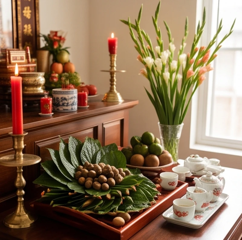 Văn khấn lễ cưới hỏi: Mẫu chuẩn từng nghi lễ và cách hành lễ 3 Mâm lễ vật cúng gia tiên cưới hỏi đầy đủ trầu cau têm cánh phượng và nến đỏ