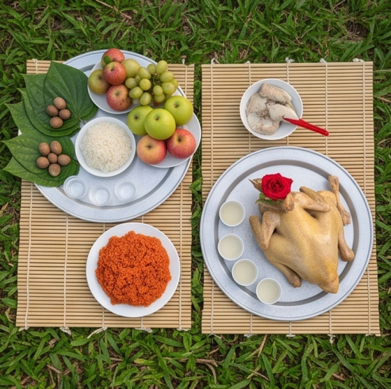 Văn khấn miếu cây: Bài cúng rằm mùng 1 và quy tắc sắm lễ 3 Bày biện đồ cúng chay thanh tịnh và đồ lễ mặn đầy đủ tùy thuộc vào quy mô miếu cây