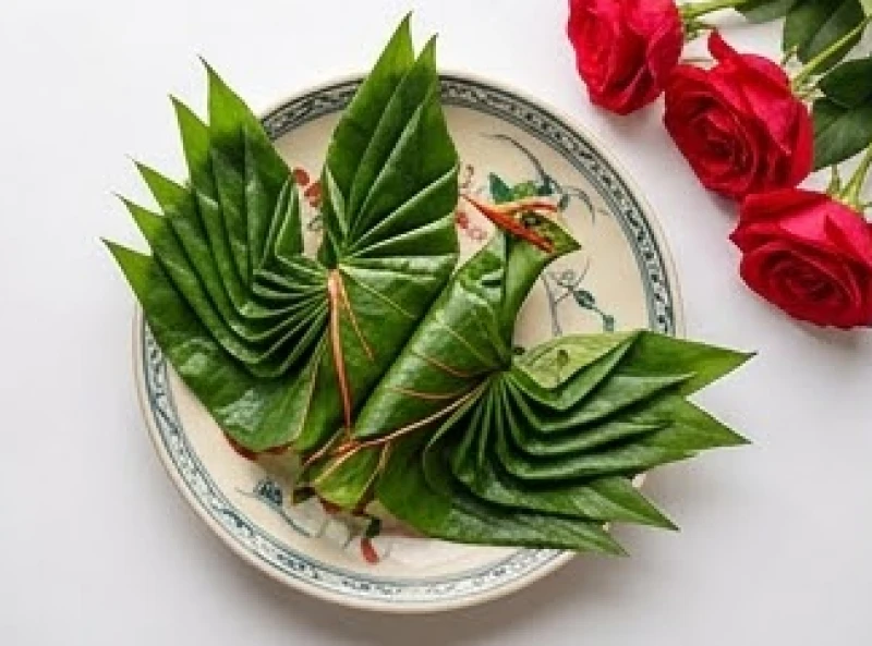 Đĩa trầu têm cánh phượng khéo léo kết hợp cùng lẵng hoa hồng đỏ tươi dành riêng cho lễ cầu duyên
