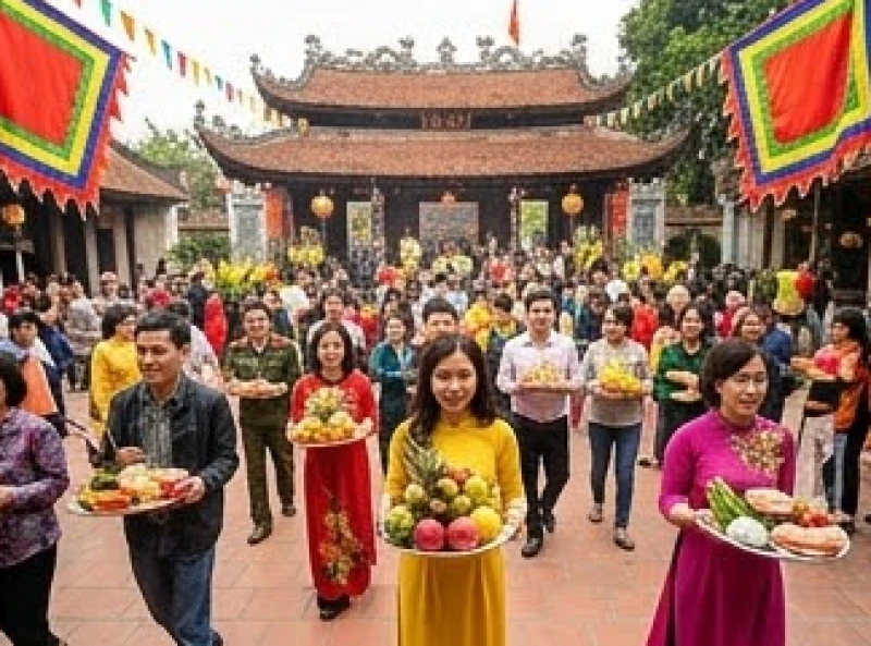 Văn khấn miếu Bà: Trình tự dâng lễ và bài cúng chuẩn 8 Dòng người đông đúc mang theo mâm lễ tấp nập đổ về khuôn viên miếu Bà trong những ngày lễ vía chính tháng 4 âm lịch