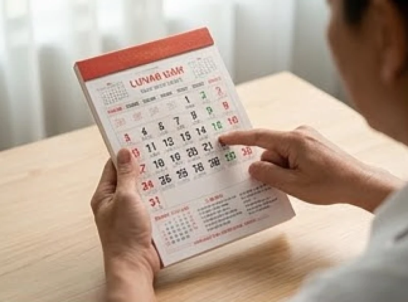 Gia chủ dùng lịch vạn niên để xem ngày tam hợp Ngọ Tuất cho lễ động thổ