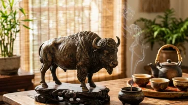 Bức tượng trâu bằng đồng nguyên khối mang đậm lịch sử và ý nghĩa con trâu trong tử vi phong thủy Á Đông