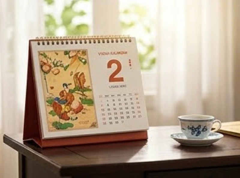 Cuốn lịch vạn niên mộc mạc được lật giở để tra cứu ngày giờ xuất hành tương sinh mang lại may mắn