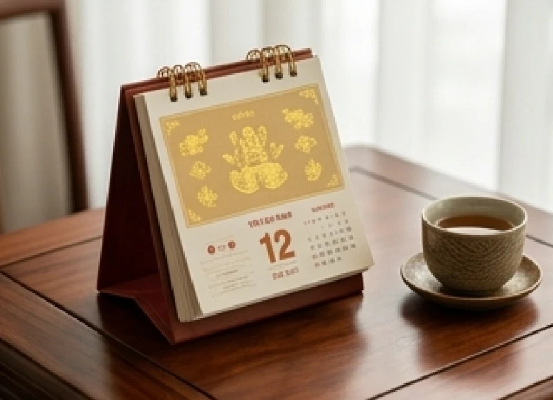 Cuốn lịch vạn niên mở ra trang có các khung giờ Tý Tỵ Dậu là những giờ đại cát cho người tuổi Sửu