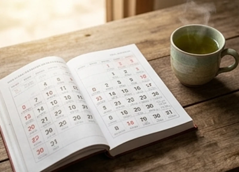 Tuổi Tý động thổ ngày nào tốt: Bảng lịch và mâm cúng bài bản 3 Cuốn lịch vạn niên mở ra trang ghi ngày tháng âm lịch để đối chiếu tuổi mụ gia chủ