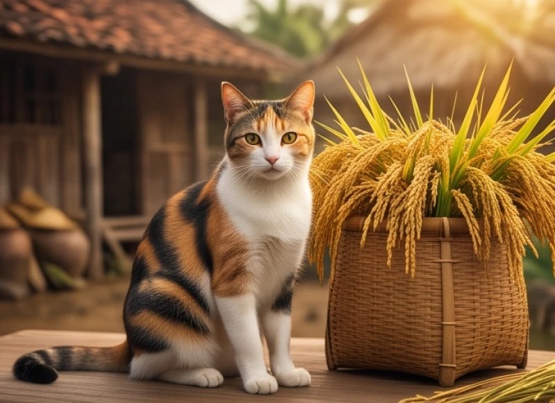 Hình tượng con mèo gắn liền với đời sống nông nghiệp lúa nước của người Việt Nam