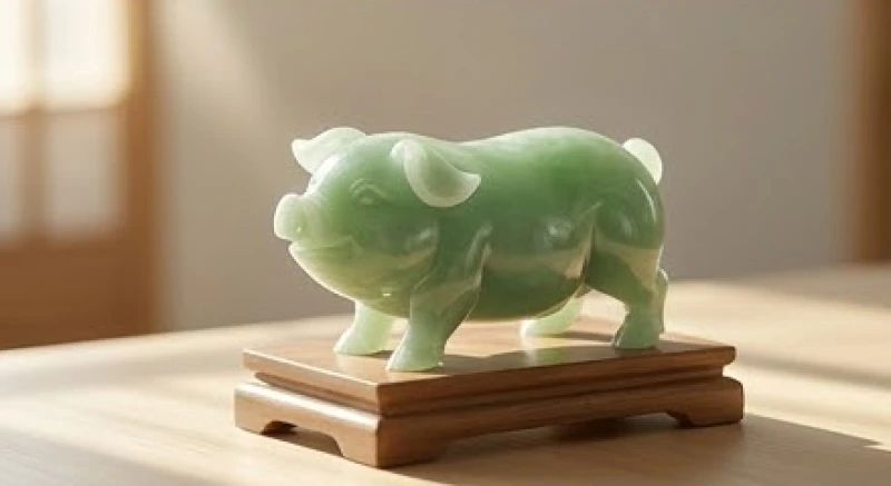Tượng heo phong thủy bằng ngọc bích giúp điều hòa năng lượng cho các tuổi xung khắc