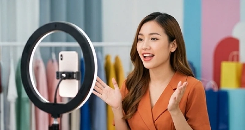 Tuổi Hợi hợp kinh doanh gì: Mô hình chi tiết và ma trận đối tác 5 Nữ doanh nhân trẻ đang livestream giới thiệu các mẫu thời trang mới nhất qua điện thoại trong một studio rực rỡ