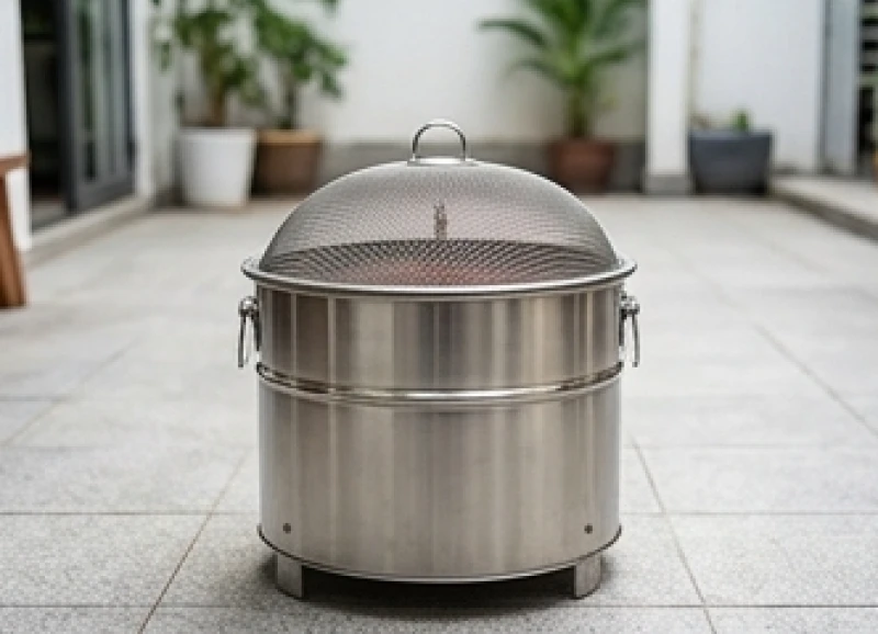 Văn khấn đốt quần áo cho người mất: Đúng nghi thức theo từng dịp 9 Lư hóa vàng bằng inox có nắp đậy được đặt tại khoảng sân thông thoáng, cách xa các vật liệu dễ bén lửa