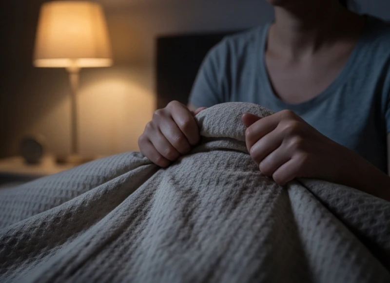 Gương mặt căng thẳng và trán lấm tấm mồ hôi của một người vừa trải qua cơn ác mộng