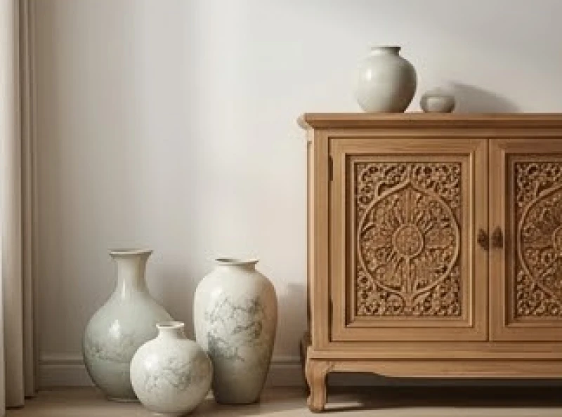 Hướng Ngũ Quỷ là gì: Bảng tra quái mệnh và cách hóa giải từng phòng 9 Đôi lộc bình gốm sứ đặt cạnh không gian tĩnh lặng giúp thu hút và trấn áp luồng khí nhiễu loạn