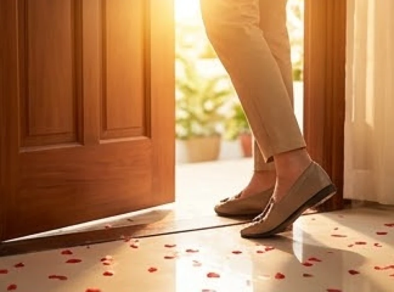 Khách xông đất bước chân phải qua cửa chính và dành những lời chúc tốt đẹp nhất cho gia đình