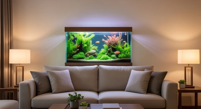 Bể cá phong thủy tuổi Dậu: Bảng tra nạp âm và cách hóa giải 6 Đặt bể cá đằng sau ghế sofa là lỗi phong thủy cần tránh để không làm mất thế tựa lưng vững chắc