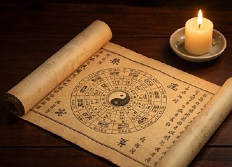 Tuổi Tý hợp tuổi nào: Tra cứu chi tiết theo từng năm sinh 10 Cuộn giấy ghi chép lá số tử vi cổ xưa được mở hờ bên ánh nến lung linh huyền ảo trong không gian tĩnh lặng