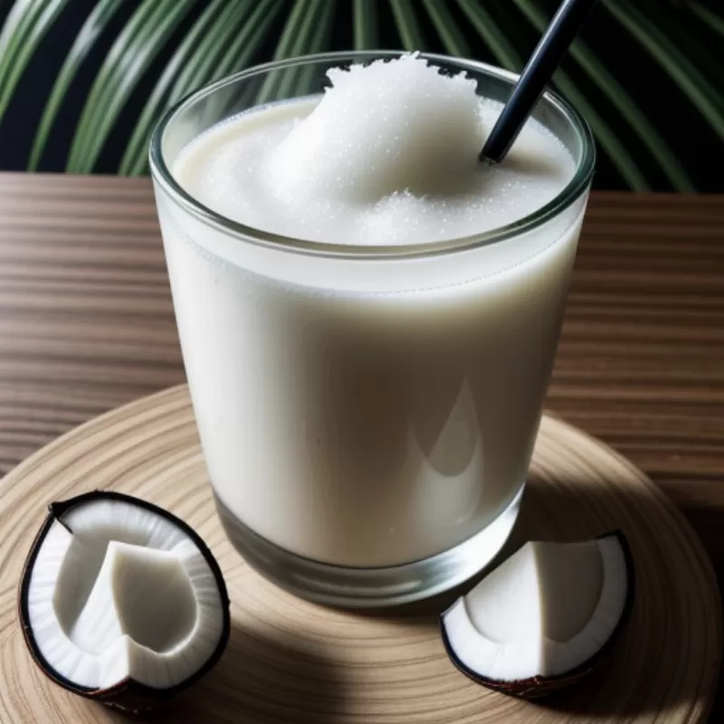 Fresh coconut juice in a glass