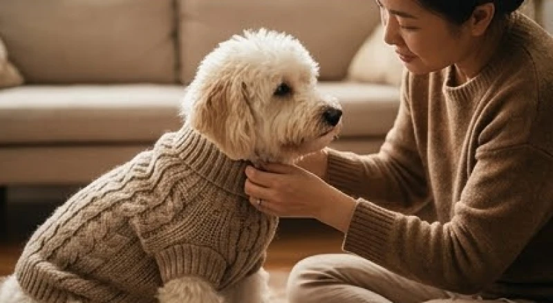 Mơ thấy tắm cho chó: Giải mã điềm báo và con số may mắn 6 Chú chó vừa tắm xong đang được chủ nhân cẩn thận khoác lên người một bộ quần áo len dày
