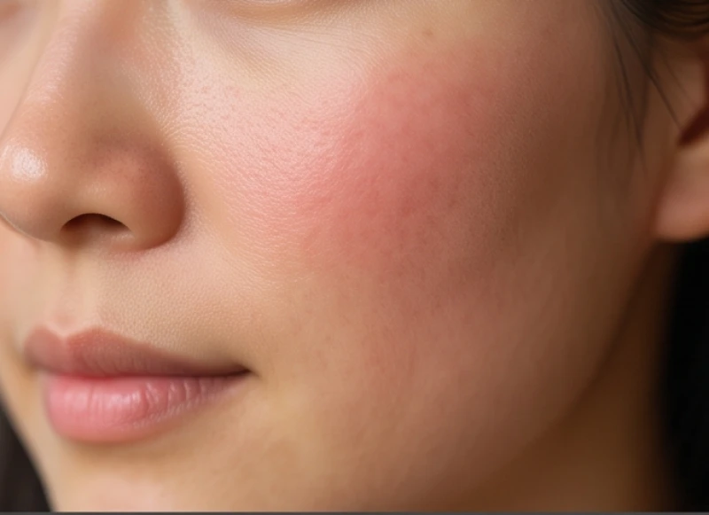 Lớp da mặt và vùng má ửng đỏ do sự giãn nở mao mạch dưới da một cách đột ngột