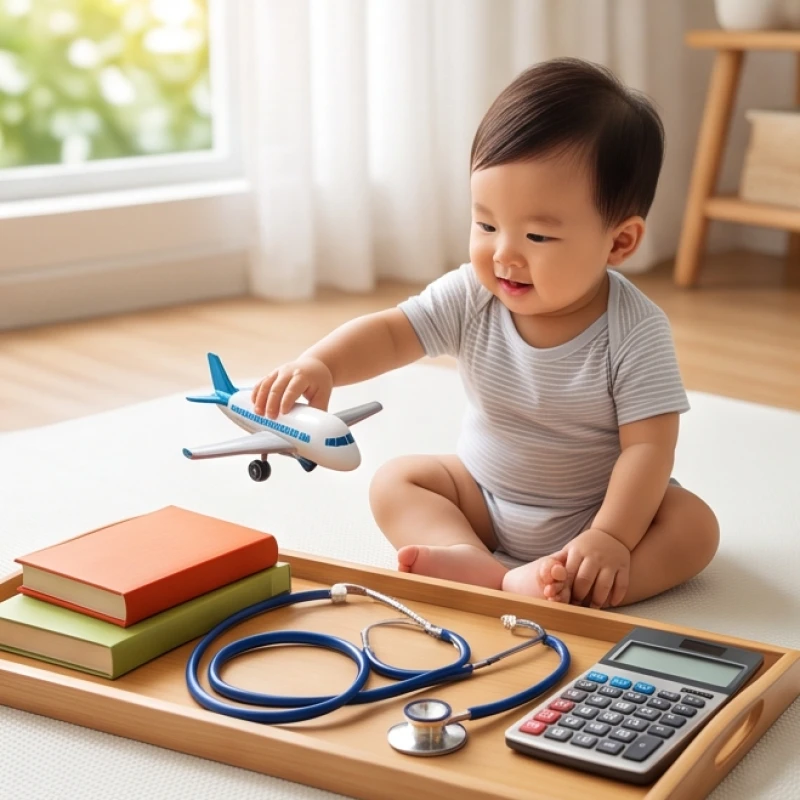 Văn khấn thôi nôi bé trai: Toàn văn đầy đủ danh xưng và cách sắm lễ 7 Bé trai 1 tuổi đang vui vẻ bò tới chọn đồ vật từ mâm bốc thôi nôi đoán nghề nghiệp