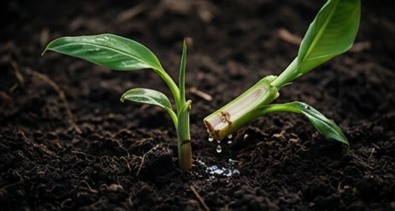 Thân cây chuối non bị gãy ngang cảnh báo sự nôn nóng có thể làm hỏng nền tảng tài chính