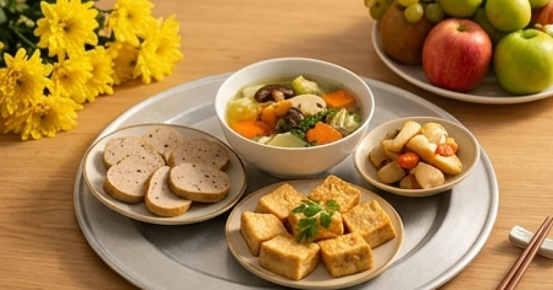 Văn khấn hóa vàng Thổ Công: Bài cúng riêng, mâm lễ và giờ đẹp 5 Mâm cỗ chay thanh tịnh gồm giò chay, đậu hũ và canh nấm dâng lên Thổ Công ngày Tết