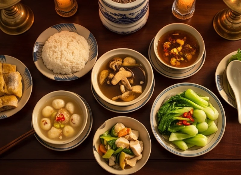 Văn khấn xả tang: Bài cúng chuẩn, sắm lễ và cách xử lý bàn thờ 6 Mâm cỗ chay thanh tịnh gồm xôi, chè, canh nấm và các món rau củ dâng lên bàn thờ trong lễ mãn tang