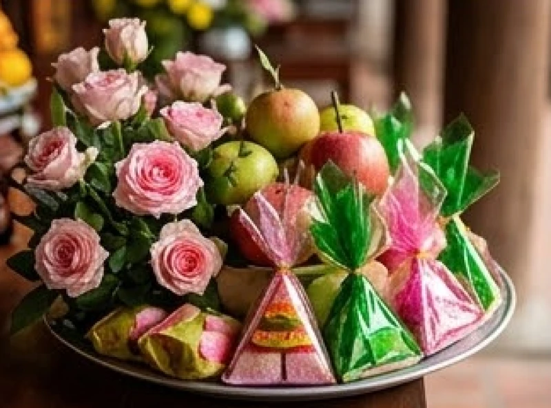 Văn khấn xin lộc Đền Bắc Lệ: Trọn bộ bài khấn và cách sắm lễ 9 Mâm lễ chay thanh tịnh dâng miếu Chầu Bé gồm hoa hồng quả ngọt và phẩm oản