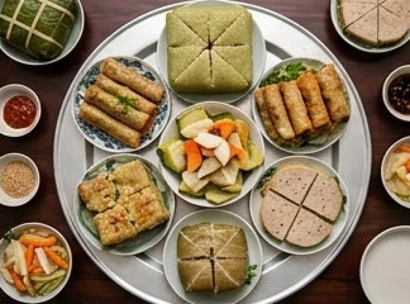 Văn khấn rằm tháng Giêng: Trình tự từng ban và quy tắc hóa vàng 6 Mâm cỗ mặn truyền thống cúng gia tiên gồm bốn bát và sáu đĩa sắp xếp đẹp mắt