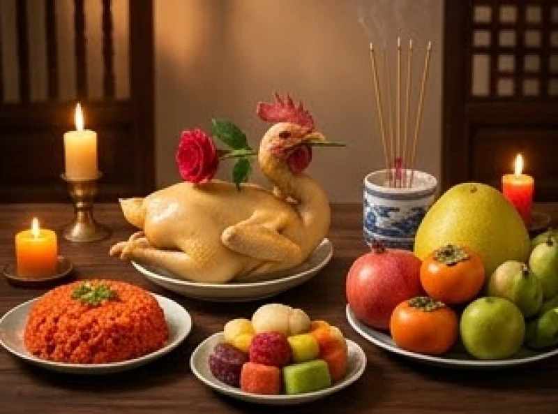 Văn khấn Tết Trung Thu: Trọn bộ bài cúng và trình tự làm lễ 3 Mâm cỗ mặn dâng tổ tiên dịp rằm Trung Thu với gà luộc ngậm hoa hồng, xôi gấc và mâm ngũ quả tươi