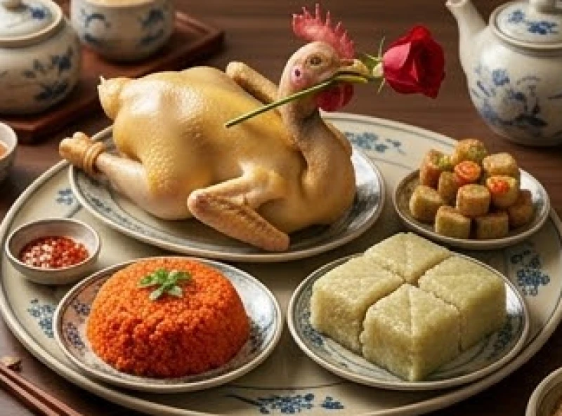 Văn khấn tất niên gia tiên: Bản Nôm chuẩn và trình tự nghi lễ 3 Mâm cỗ mặn truyền thống cúng tất niên với gà luộc ngậm hoa hồng, xôi gấc và bánh chưng