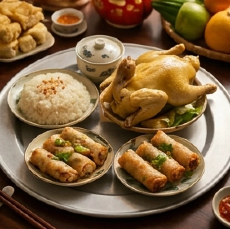 Mâm cỗ mùng 1 Tết thanh đạm và không có sự xuất hiện của các món đại kỵ