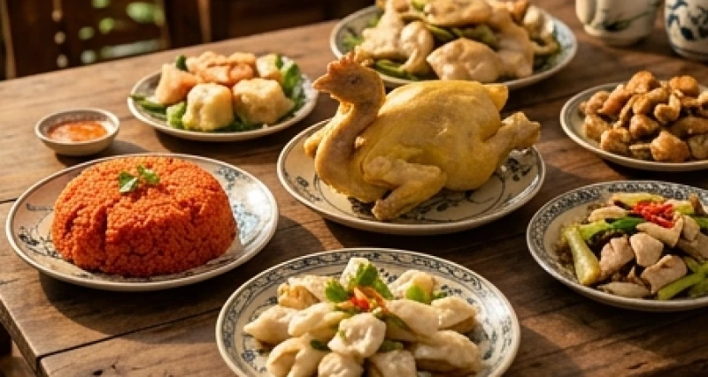 Tuổi Thân kiêng gì trong ngày Tết: chi tiết theo 5 nạp âm 8 Mâm cỗ ngày xuân được bày biện tươm tất với đĩa xôi gấc đỏ au và đĩa gà luộc nguyên con vàng ươm đẹp mắt