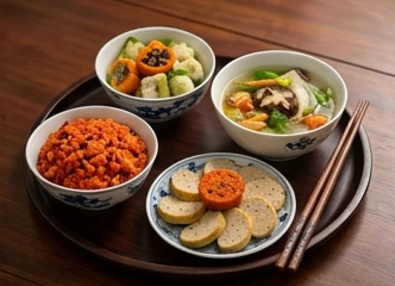 Văn khấn tiên thường giỗ đầu: Bài khấn chuẩn, khung giờ & mâm lễ 6 Mâm cơm chay thanh tịnh gồm xôi gấc và các món rau củ dâng cúng chiều tiên thường