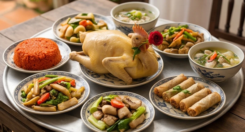 Văn khấn giỗ hết cha: Bài cúng chuẩn và trình tự xả tang 3 Mâm cơm mặn truyền thống đầy đủ các món tươm tất được dâng lên cha vào buổi sáng Chính Kỵ.