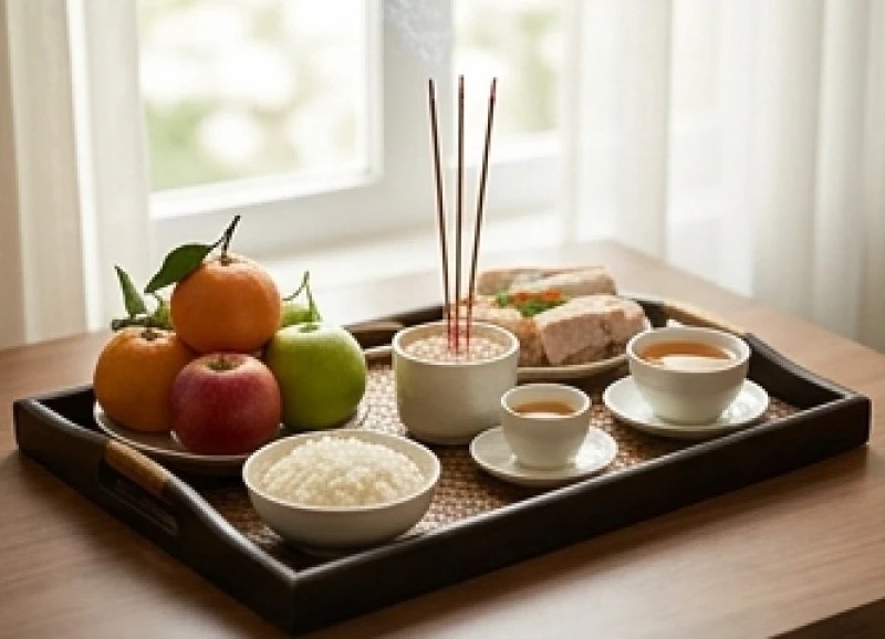 Văn khấn 49 ngày tại nhà: Bài cúng chuẩn và trình tự sắm lễ 1 Mâm lễ vật cơ bản được chuẩn bị tươm tất cho nghi thức cúng 49 ngày tại nhà